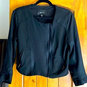 Karen Kane Black side zip shirt crop jacket